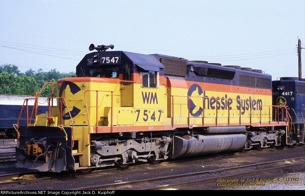 Chessie WM 7547 SD40-2, Connellsville, PA. 7-12-1982